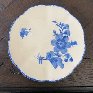Vintage hand painted blue salad plates